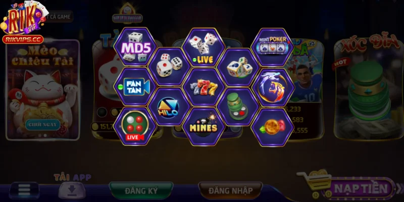 Sảnh minigame đa dạng sắc màu